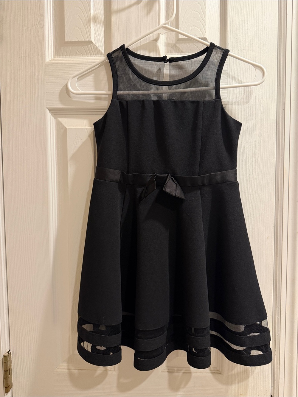 Calvin Klein Black Mesh Trim A-Line Party Dress